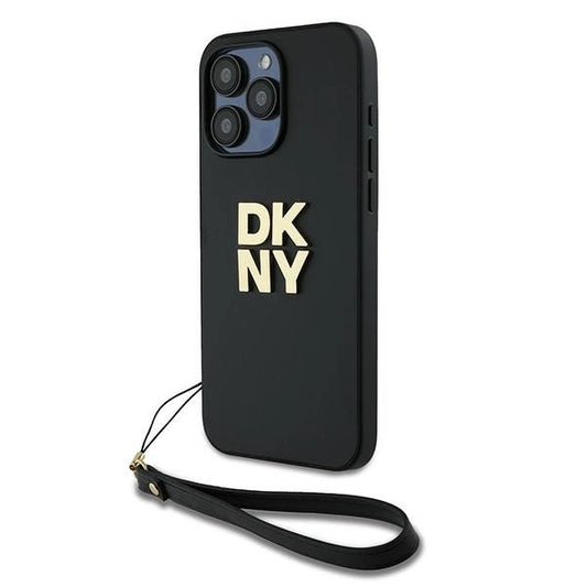 DKNY Wrist Strap Stock Logo case for iPhone 15 Pro Max - black_0