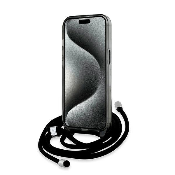 Karl Lagerfeld IML Crossbody Monogram Karl &amp; Choupette Head MagSafe Case for iPhone 15 / 14 / 13 - Black_3