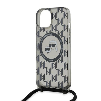 Karl Lagerfeld IML Crossbody Monogram Karl &amp; Choupette Head MagSafe Case for iPhone 15 / 14 / 13 - Black_4