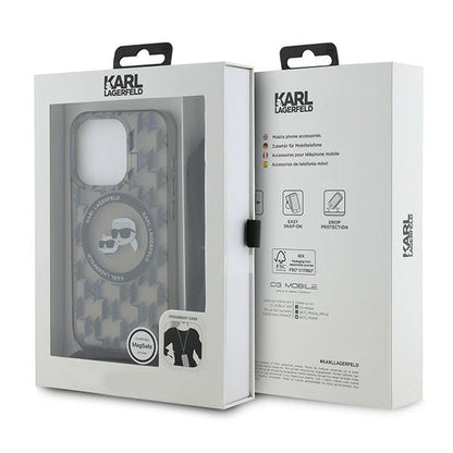 Karl Lagerfeld IML Crossbody Monogram Karl &amp; Choupette Head MagSafe Case for iPhone 15 Pro Max - Black_6