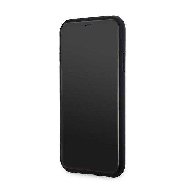 DKNY Leather Checkered Mono Pattern MagSafe Case for iPhone 11 / Xr - Black_4