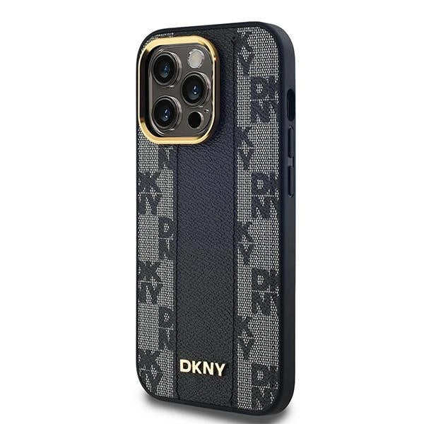 DKNY Leather Checkered Mono Pattern MagSafe Case for iPhone 13 Pro / 13 - Black_1