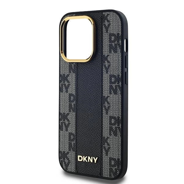 DKNY Leather Checkered Mono Pattern MagSafe Case for iPhone 13 Pro / 13 - Black_5