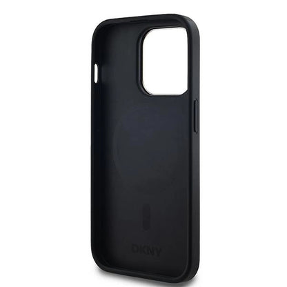 DKNY Leather Checkered Mono Pattern MagSafe Case for iPhone 13 Pro / 13 - Black_6