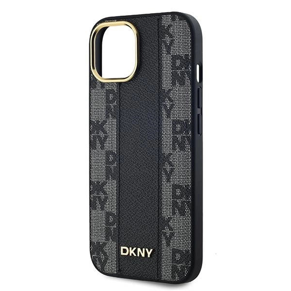 DKNY Leather Checkered Mono Pattern MagSafe Case for iPhone 15/14/13 - Black_5