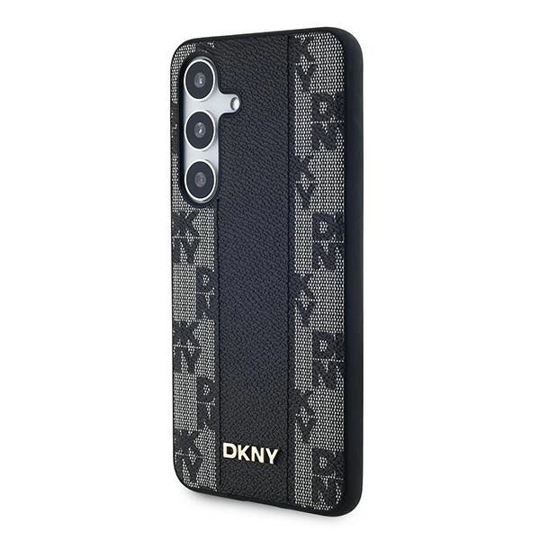 DKNY Leather Checkered Mono Pattern MagSafe case for Samsung Galaxy S24+ - black_1