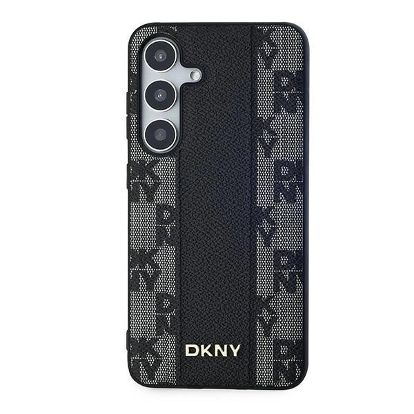 DKNY Leather Checkered Mono Pattern MagSafe case for Samsung Galaxy S24+ - black_2