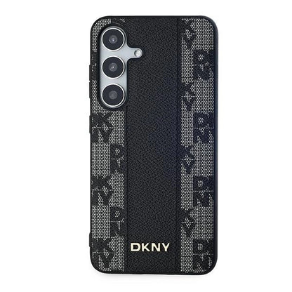 DKNY Leather Checkered Mono Pattern MagSafe case for Samsung Galaxy S24+ - black_2
