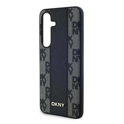 DKNY Leather Checkered Mono Pattern MagSafe case for Samsung Galaxy S24+ - black_5
