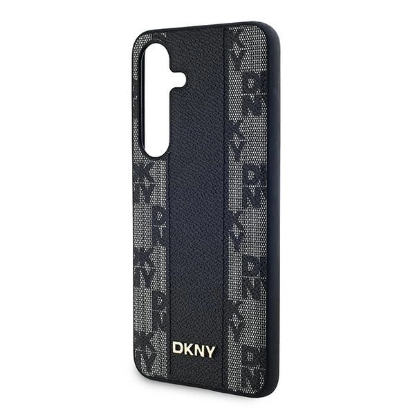 DKNY Leather Checkered Mono Pattern MagSafe case for Samsung Galaxy S24 - black_5