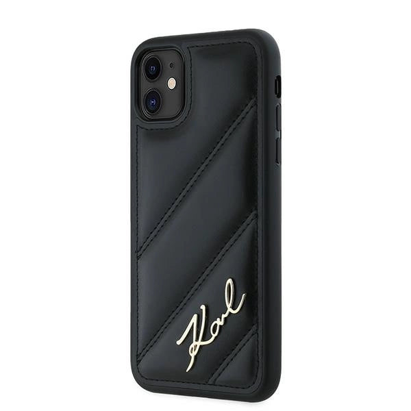 Karl Lagerfeld Diagonal Quilted Script case for iPhone 11 / Xr - black_1