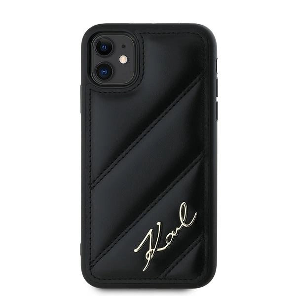 Karl Lagerfeld Diagonal Quilted Script case for iPhone 11 / Xr - black_2