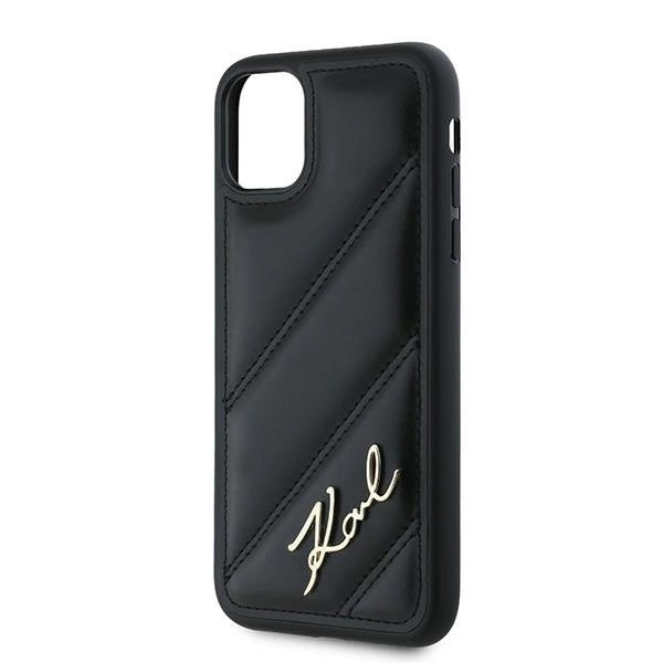 Karl Lagerfeld Diagonal Quilted Script case for iPhone 11 / Xr - black_5