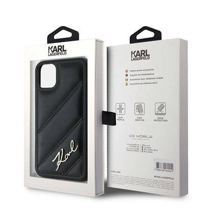 Karl Lagerfeld Diagonal Quilted Script case for iPhone 11 / Xr - black_7