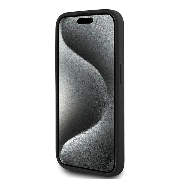 Karl Lagerfeld Diagonal Quilted Script case for iPhone 15 Pro - black_4