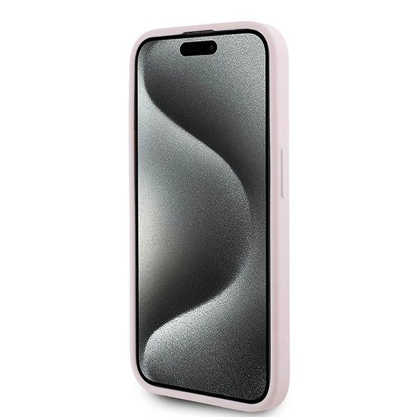 Karl Lagerfeld Diagonal Quilted Script case for iPhone 15 Pro - pink_4