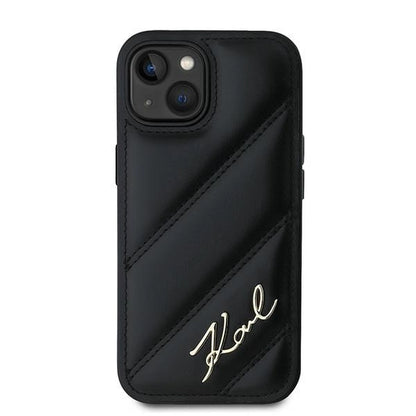 Karl Lagerfeld Diagonal Quilted Script case for iPhone 15 Plus / 14 Plus - black_2