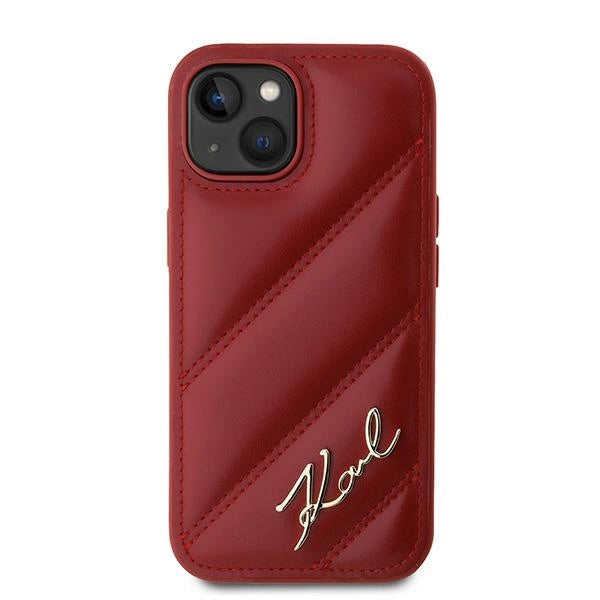 Karl Lagerfeld Diagonal Quilted Script case for iPhone 15 / 14 / 13 - red_2