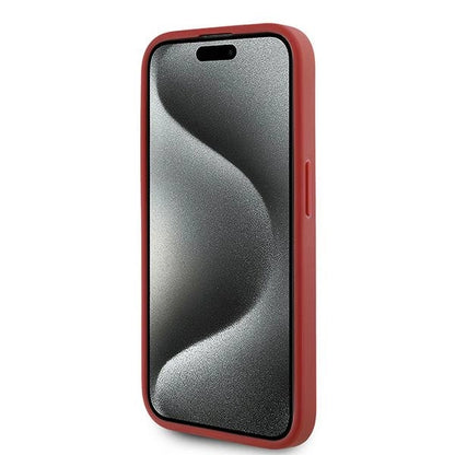 Karl Lagerfeld Diagonal Quilted Script case for iPhone 15 Pro Max - red_4