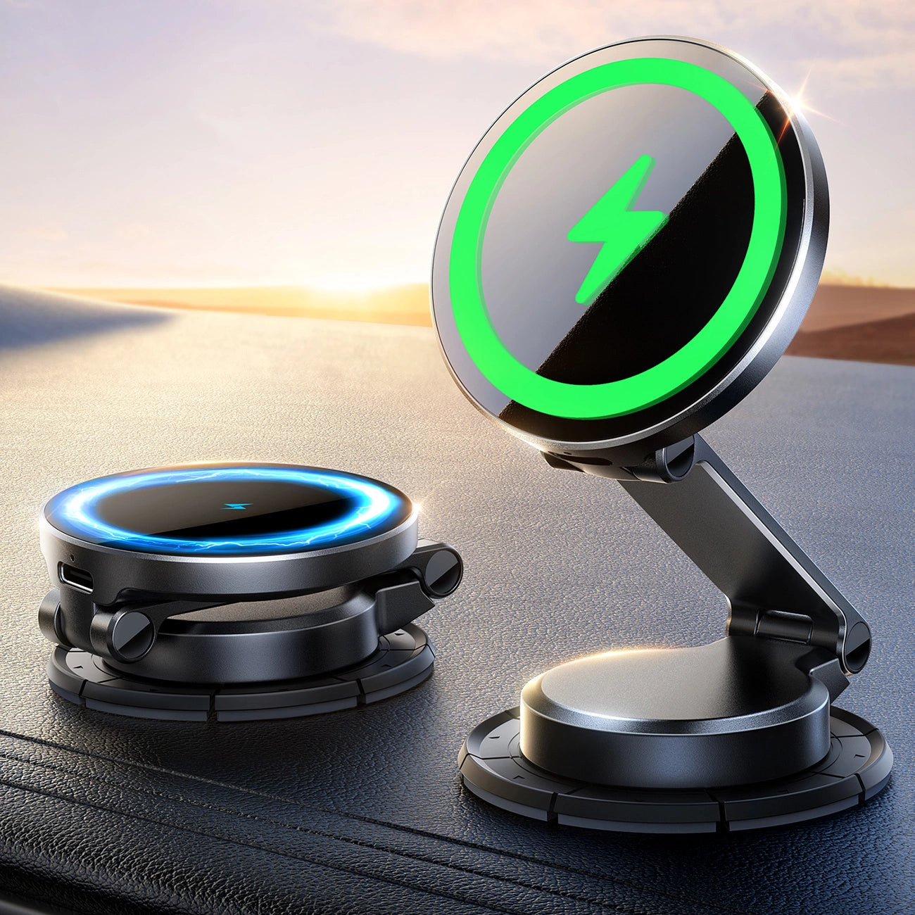Joyroom JR-ZS408 magnetic holder with 15W inductive charger for car cockpit - black_4
