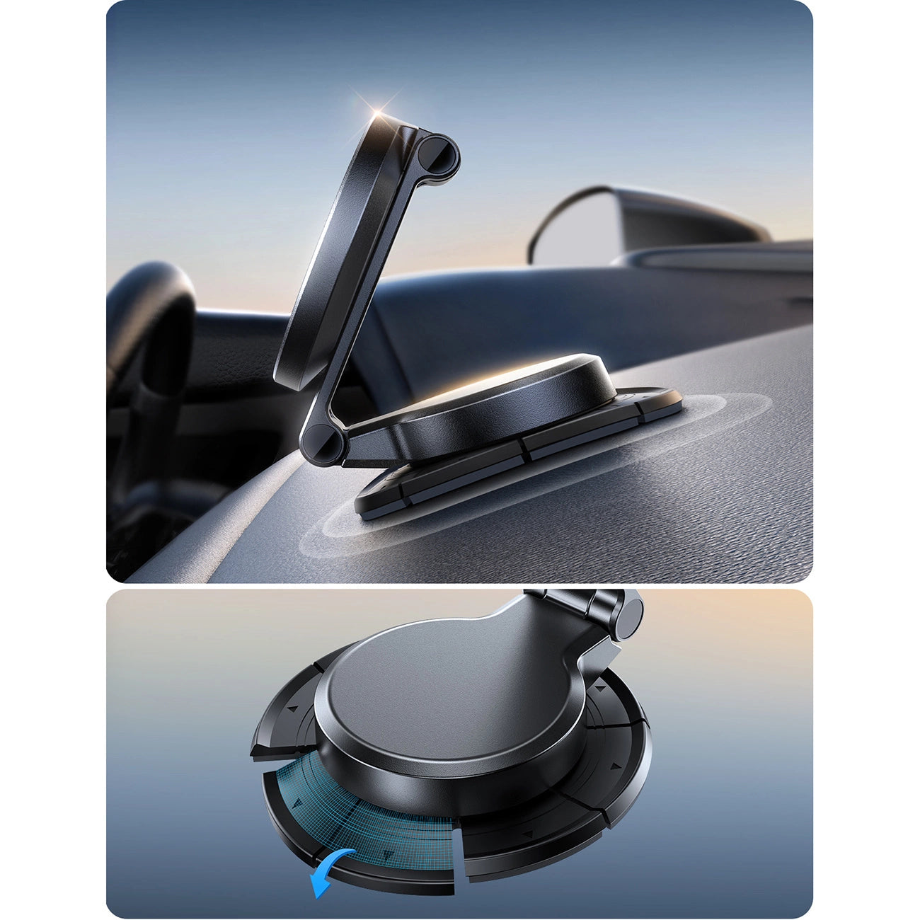 Joyroom JR-ZS408 magnetic holder with 15W inductive charger for car cockpit - black_6