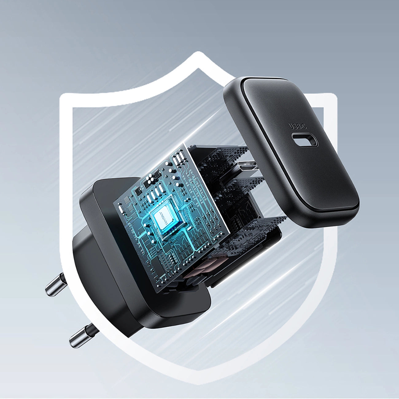 Joyroom JR-TCF23 network charger USB-C 25W SFC / PPS / PD - black + USB-C / USB-C cable 1m_13