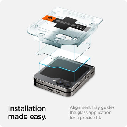 Spigen Glas.tR EZ Fit Tempered Glass for Samsung Galaxy Z Flip 6 - 2 pcs._9