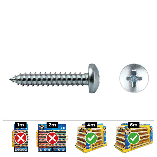 Caixa 500 unid. parafuso chapa cabeÃ§a de queijo philips din/ref 7981 4,8x38mm zincado celo_0