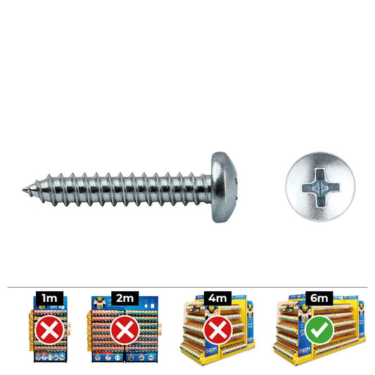 Caixa 250 unid. parafuso chapa cabeÃ§a de queijo philips din/ref 7981 3,9x25mm zincado celo_0