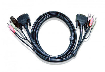 Aten 6ft USB DVI-D Single Link cable para video, teclado y ratÃ³n (kvm) Negro 1,8 m_0