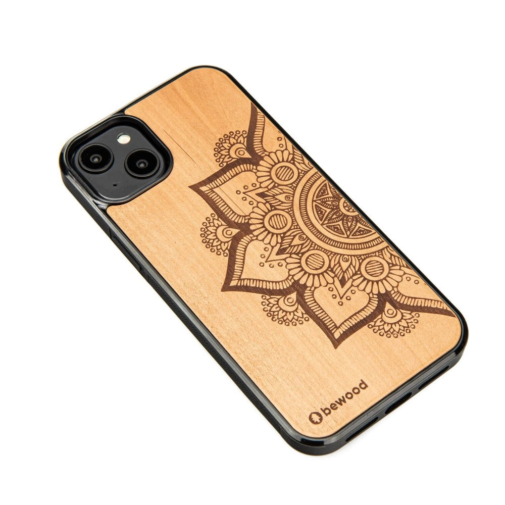 Bewood Mandala Apple Tree Wooden Case for iPhone 14 Plus - Light Brown_1