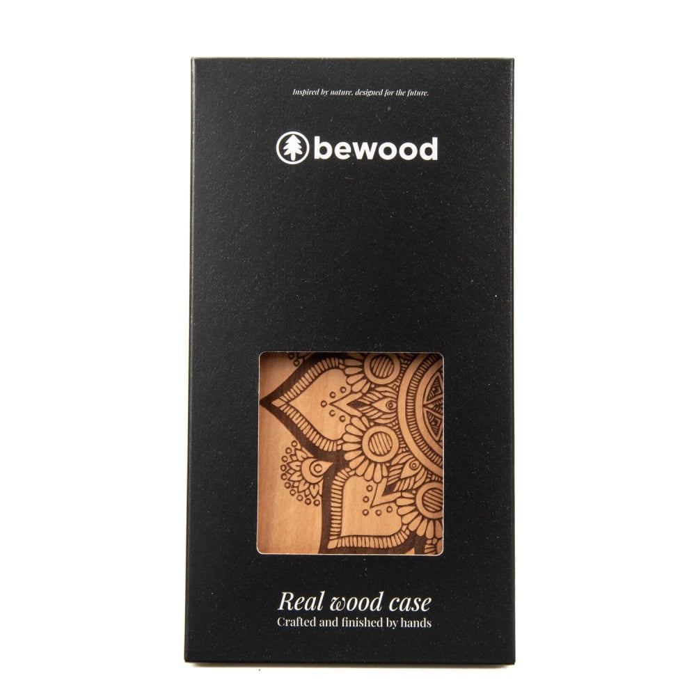 Bewood Mandala Apple Tree Wooden Case for iPhone 14 Plus - Light Brown_4