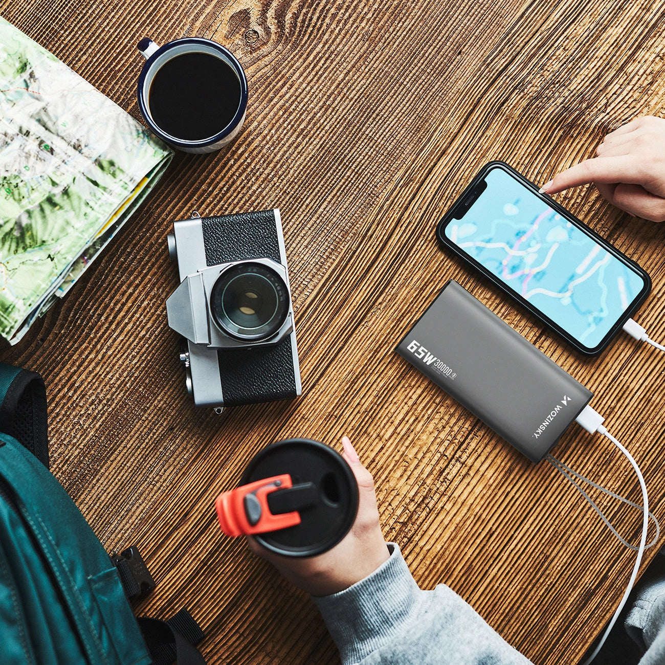 Powerbank Wozinsky K65+ 65W 30000mAh 2x USB-C, 1x USB-A 65W - gray_7