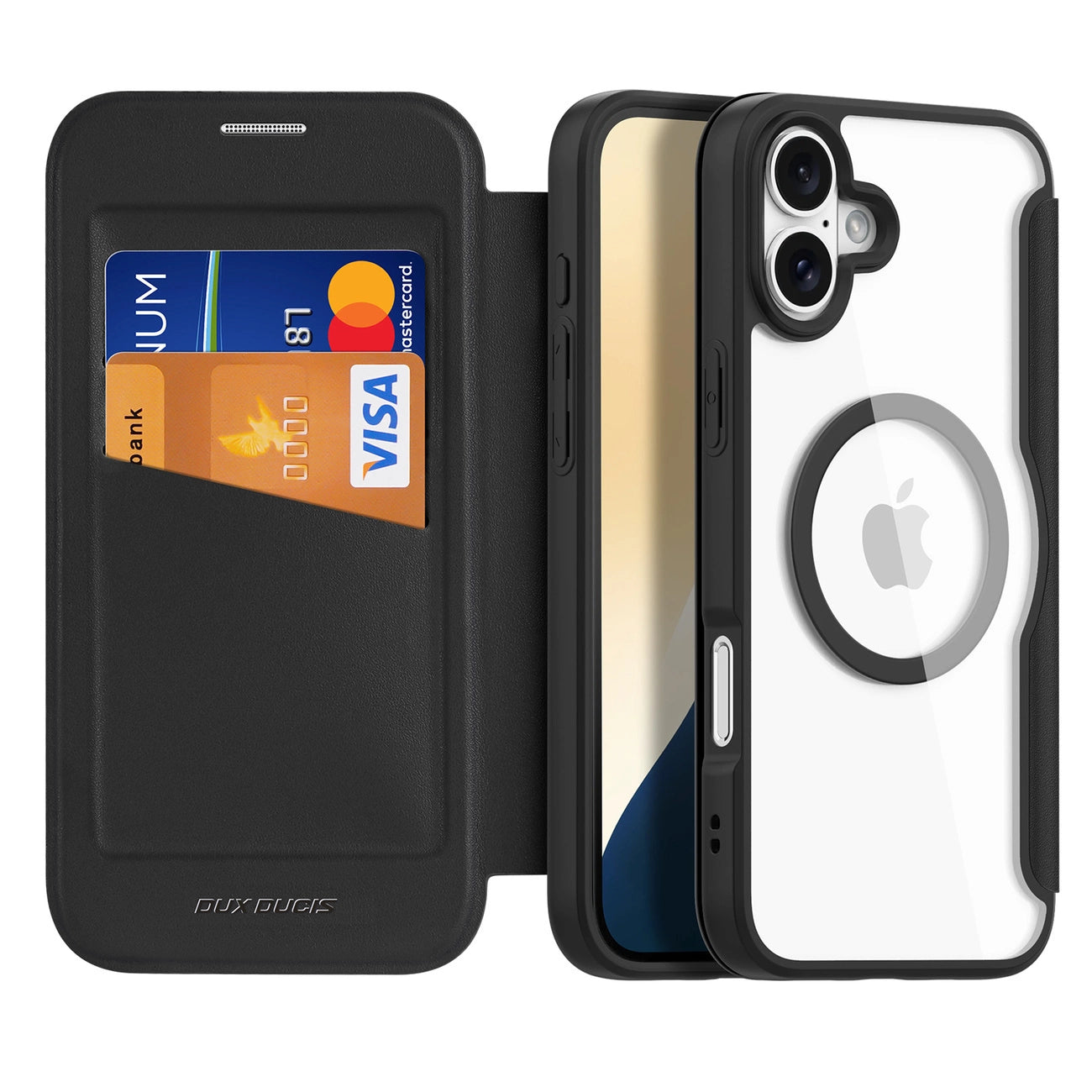 Dux Ducis Skin X Pro iPhone 16 Case with MagSafe and Flip Cover - Black_1