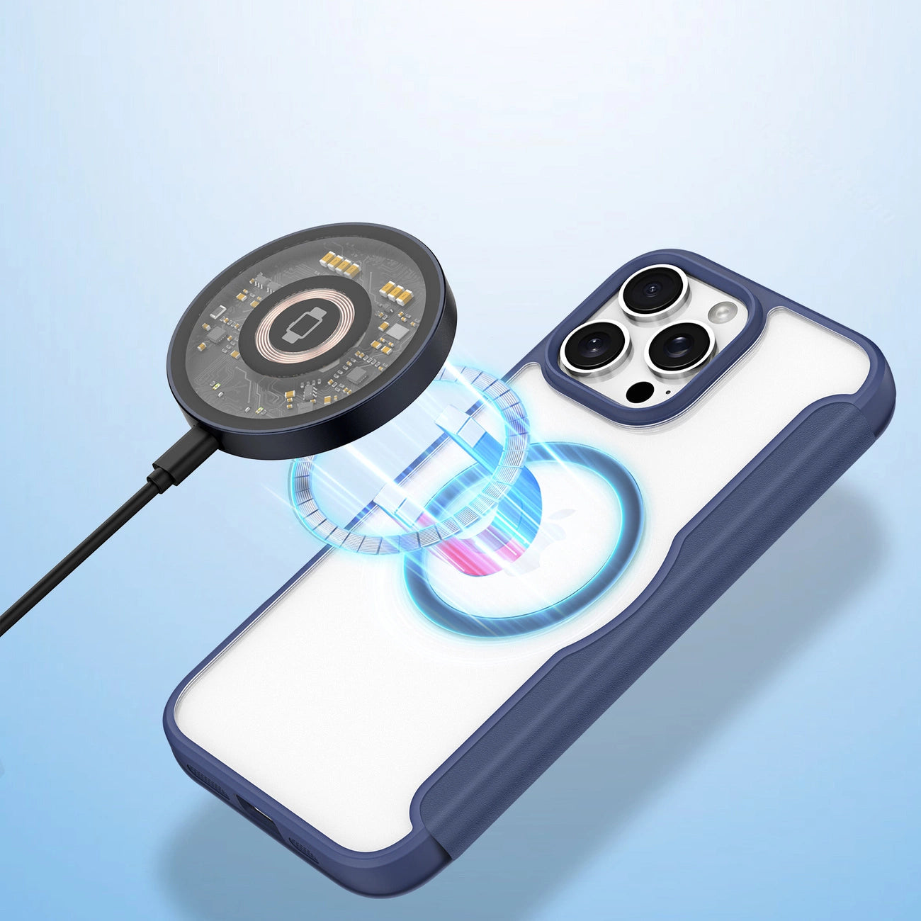 Dux Ducis Skin X Pro iPhone 16 Pro Case with MagSafe and Flip Cover - Blue_3