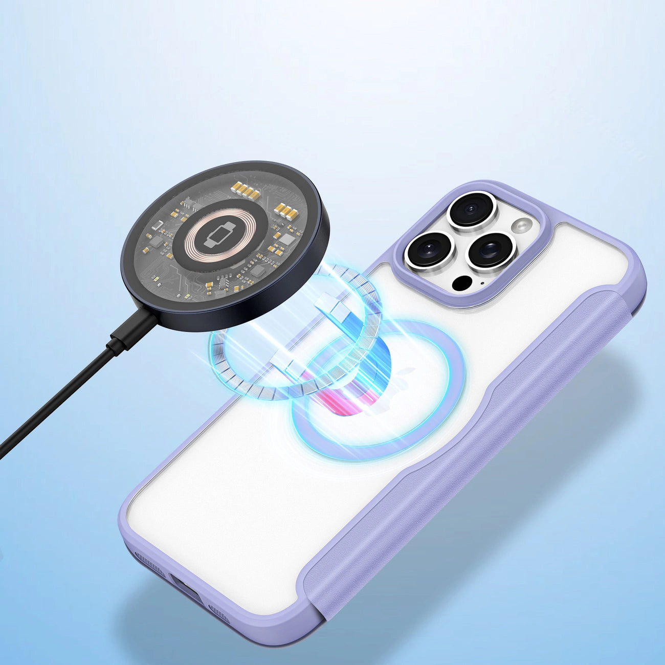 Dux Ducis Skin X Pro iPhone 16 Pro Case with MagSafe and Flip Cover - Purple_4