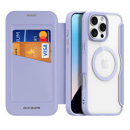 Dux Ducis Skin X Pro iPhone 16 Pro Max Case with MagSafe and Flip Cover - Purple_1