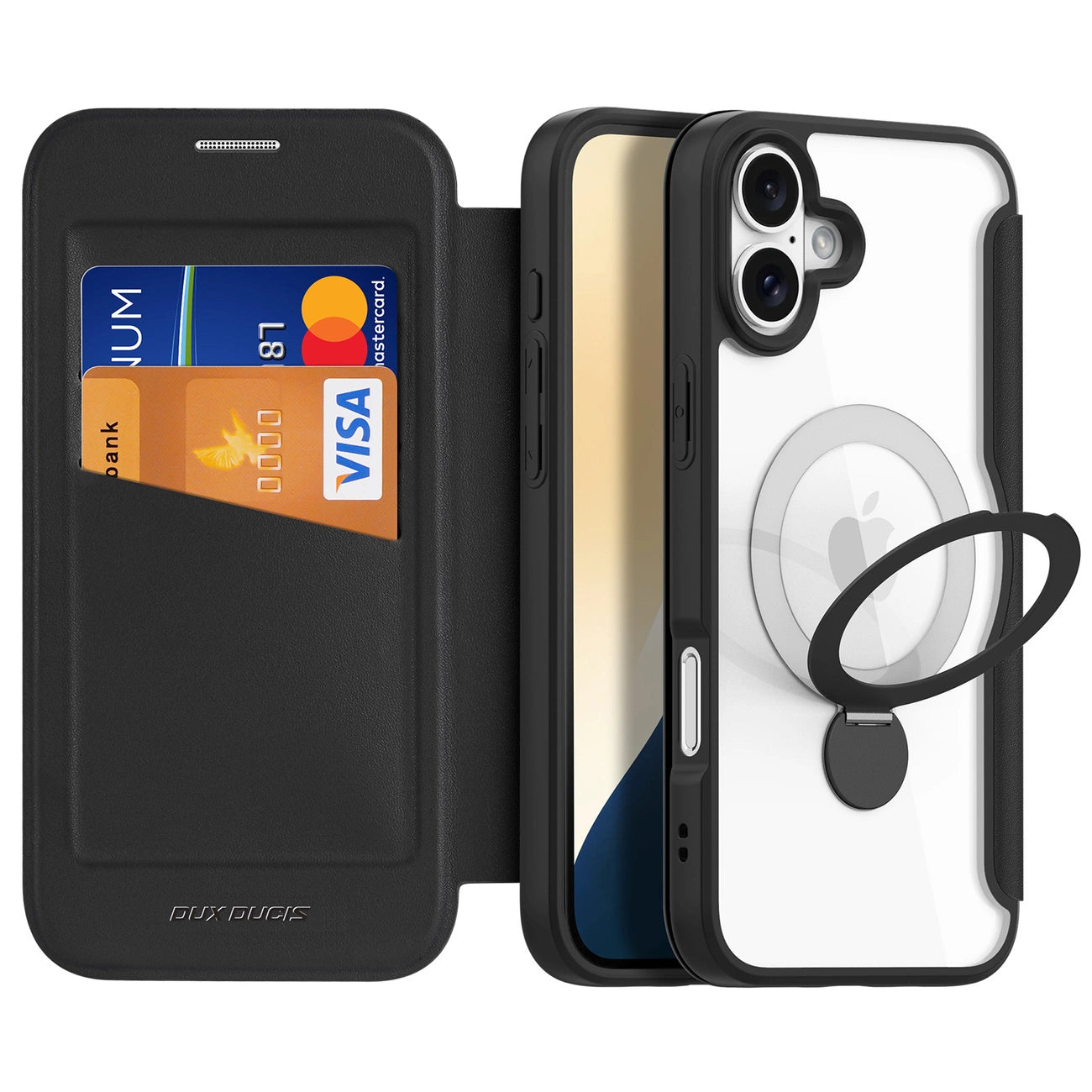 Dux Ducis Skin X Pro iPhone 16 Case with MagSafe, Flip and Stand - Black_2