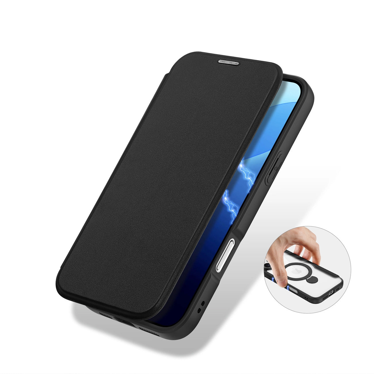Dux Ducis Skin X Pro iPhone 16 Pro Max Case with MagSafe, Flip and Stand - Black_9