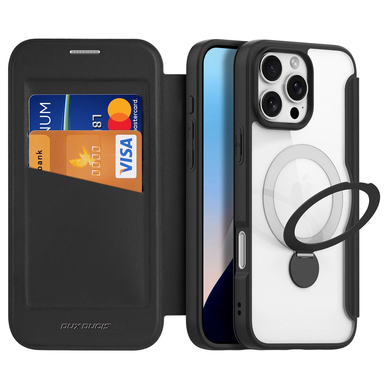 Dux Ducis Skin X Pro iPhone 16 Pro Max Case with MagSafe, Flip and Stand - Black_2
