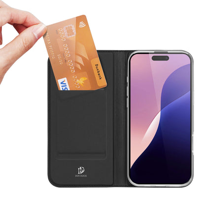 Dux Ducis Skin Pro iPhone 16 Pro Case with Flip and Card Slot - Black_2