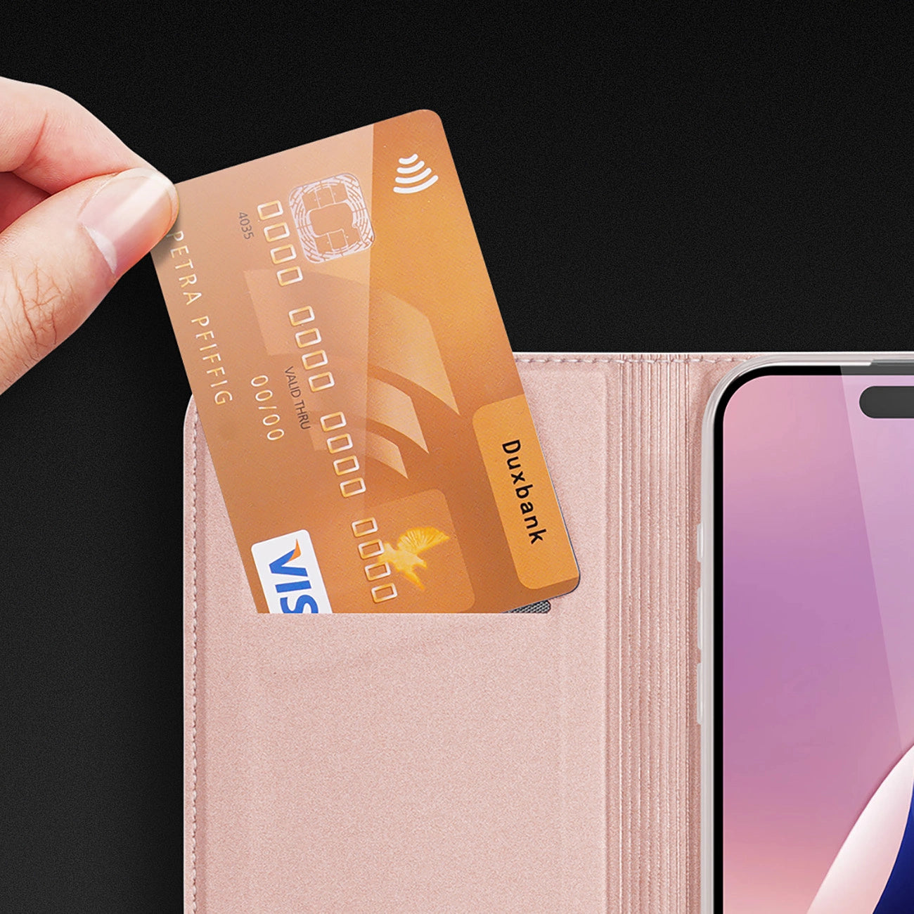 Dux Ducis Skin Pro iPhone 16 Pro Case with Flap and Card Slot - Pink_13
