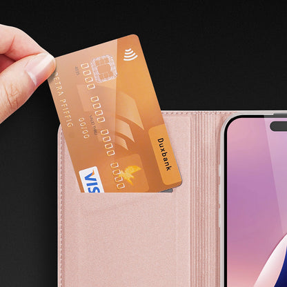 Dux Ducis Skin Pro iPhone 16 Pro Case with Flap and Card Slot - Pink_13