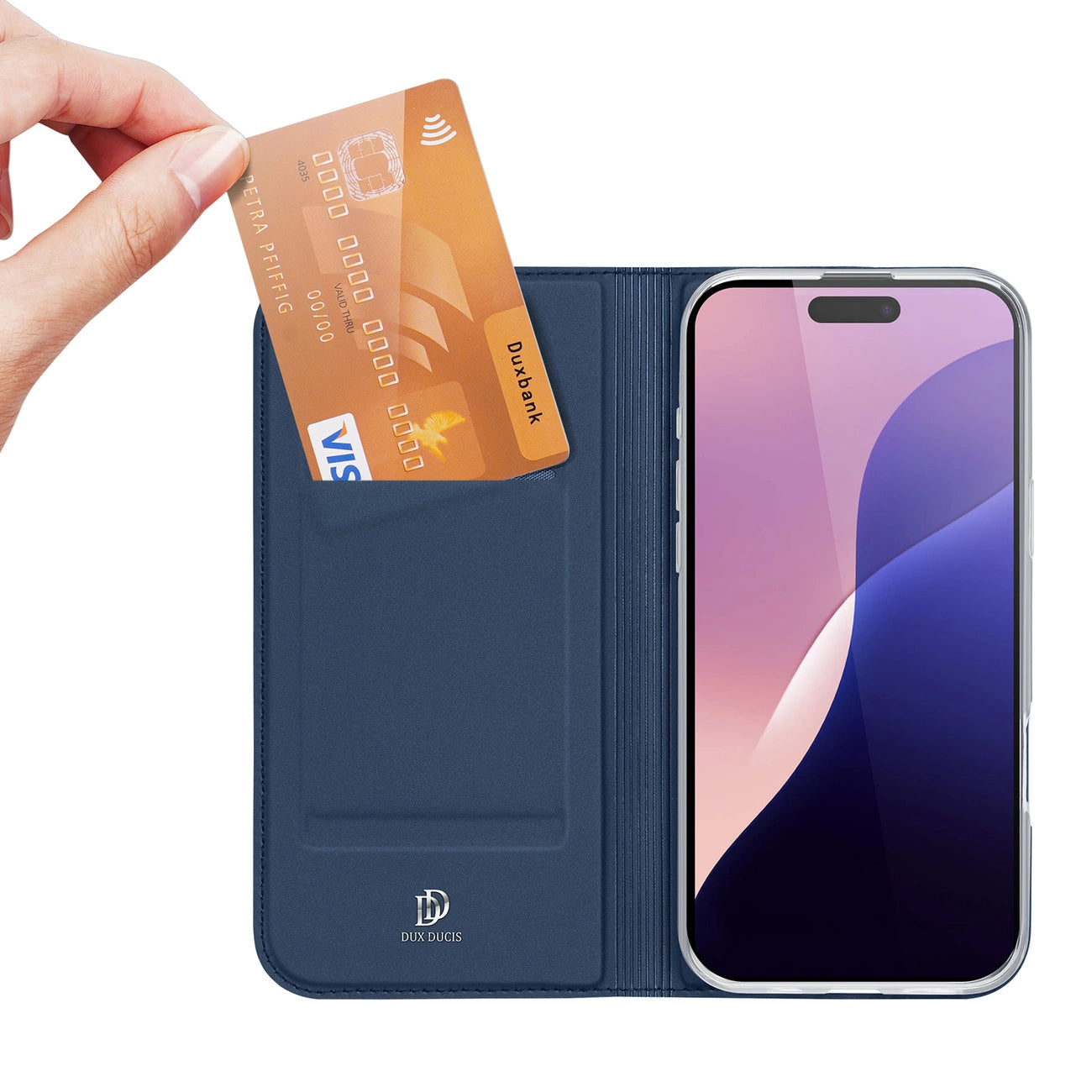 Dux Ducis Skin Pro iPhone 16 Pro Max Case with Flip and Card Slot - Blue_2