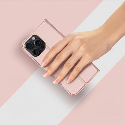 Dux Ducis Skin Pro iPhone 16 Pro Max Case with Flip and Card Slot - Pink_12
