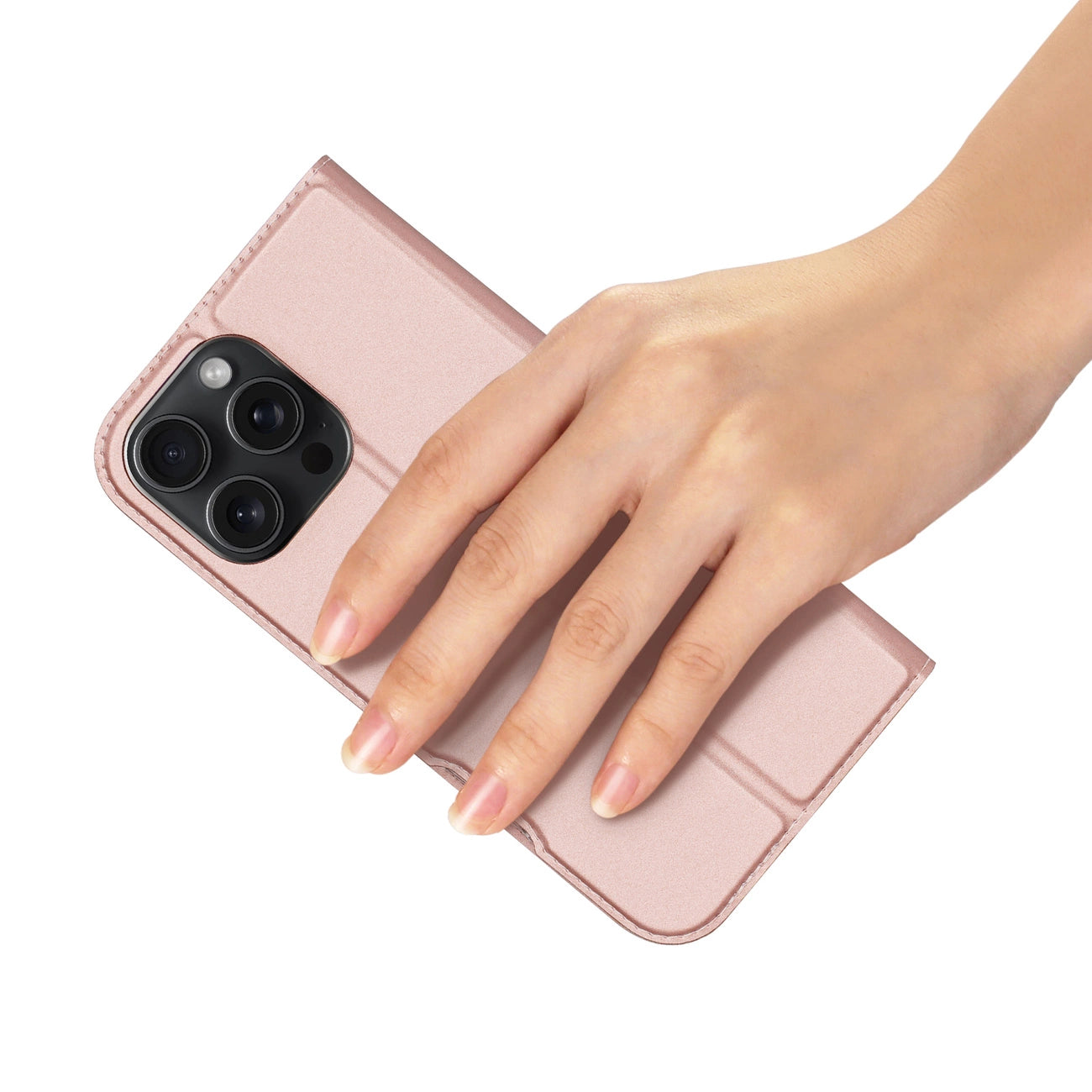 Dux Ducis Skin Pro iPhone 16 Pro Max Case with Flip and Card Slot - Pink_7