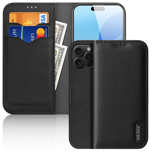 Dux Ducis Hivo iPhone 16 Pro Max Case with Flip and RFID Protection - Black_0