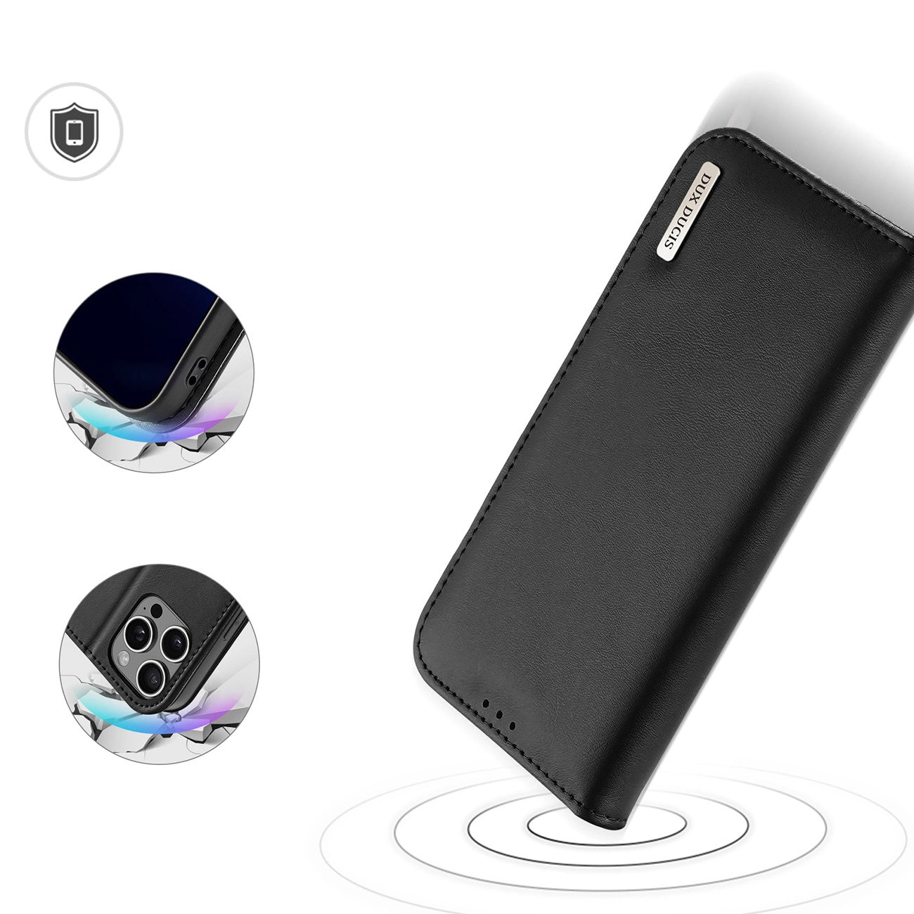 Dux Ducis Hivo iPhone 16 Pro Max Case with Flip and RFID Protection - Black_4