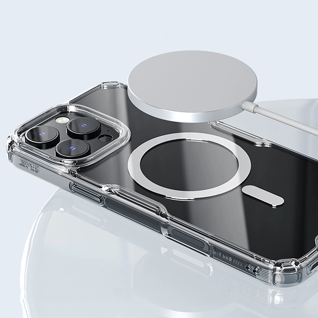 Nillkin Nature Pro Magnetic Case with MagSafe for iPhone 16 - Transparent & White_16