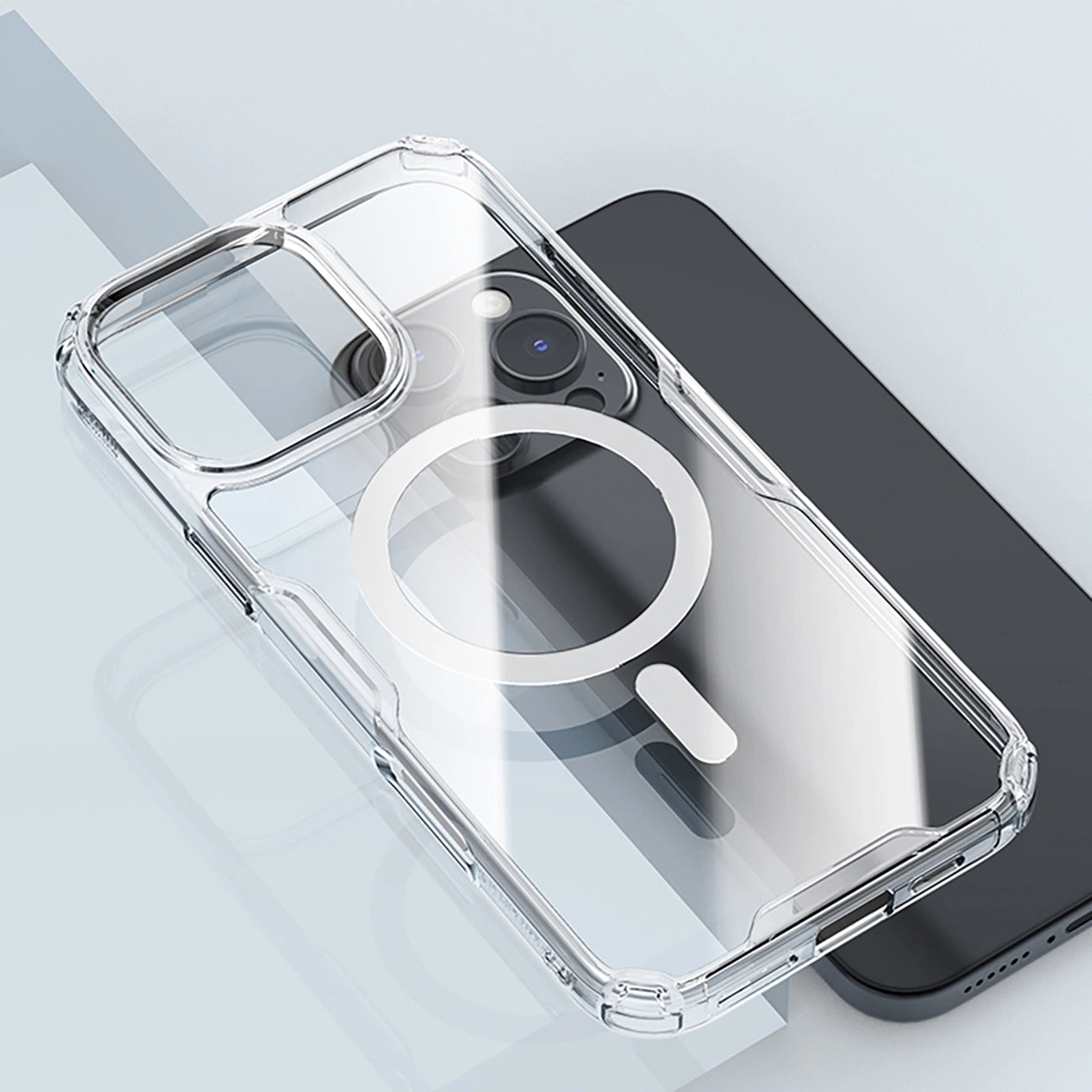Nillkin Nature Pro Magnetic Case with MagSafe for iPhone 16 - Transparent & White_12